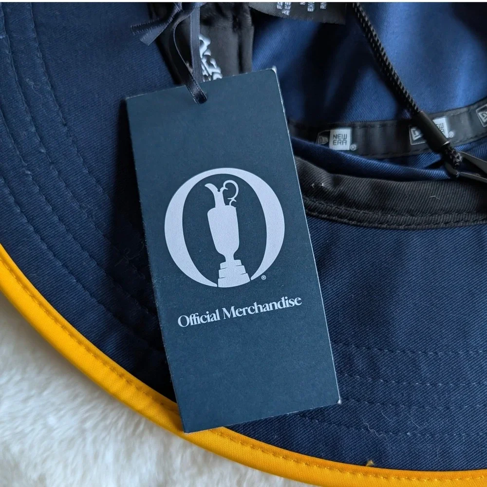 The Open Championship New Era Golf Sun Hat Navy Blue Yellow OneSize NWT
